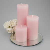 Rustic Pillar set of 3 Soft Pink